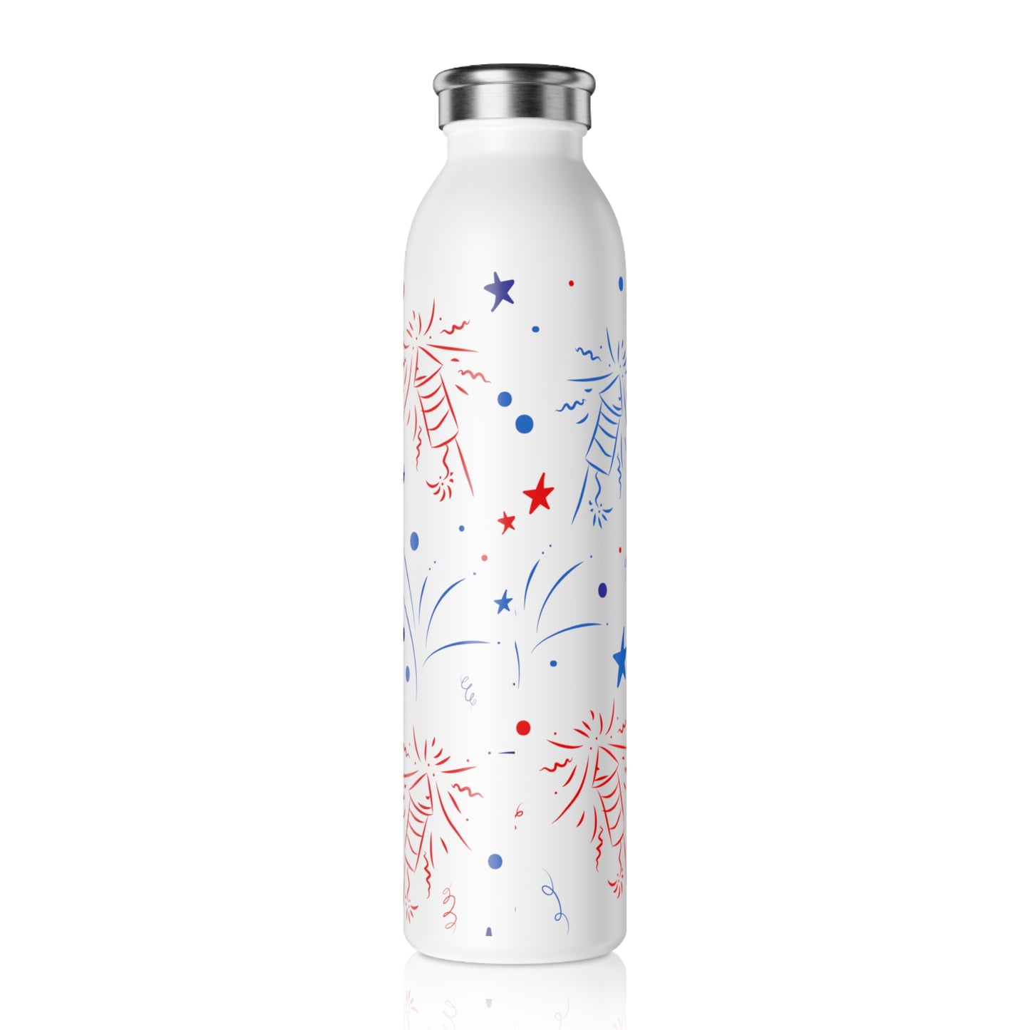 Slim Water Bottle — Patriotic Fireworks Stainless Steel Bottle