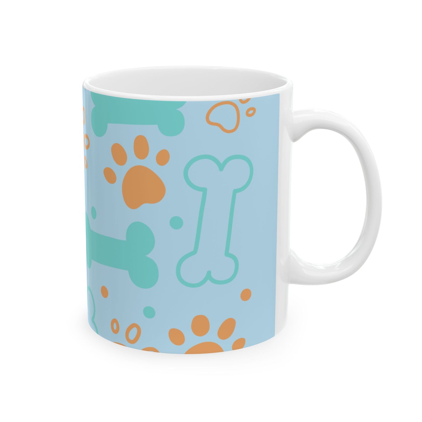 Cute Dog Mug – Blue Ceramic Coffee Cup (11oz/15oz)