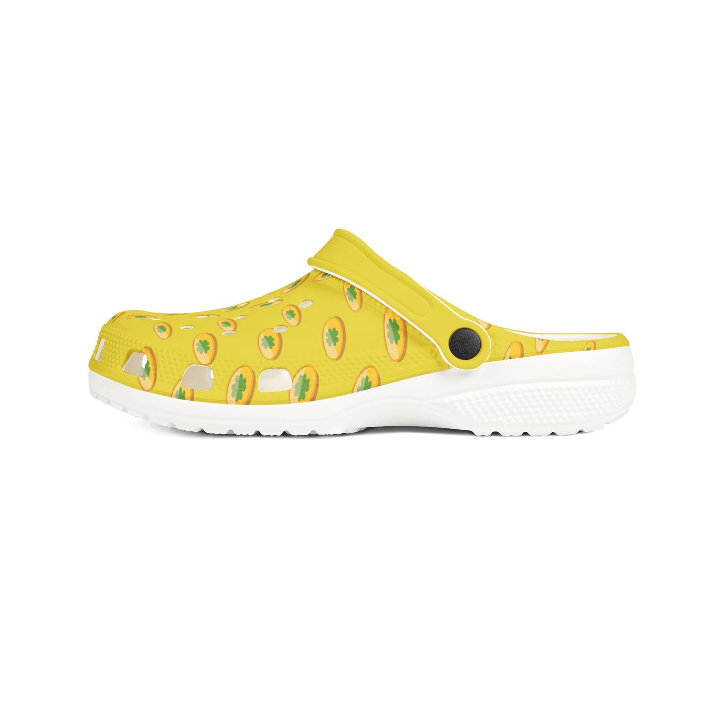 Avocado Print Yellow EVA Clogs — Lightweight Foam Garden Shoes