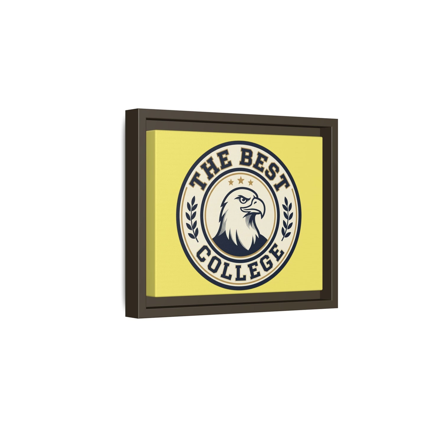 Framed Canvas Wall Art - "The Best College" Eagle Emblem