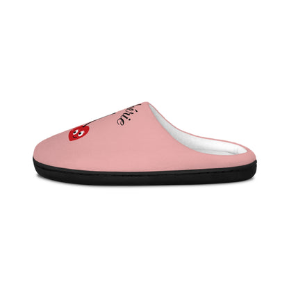 Women's Pink Cherry Slippers - 'You Cute' Cute Floral Indoor House Slippers