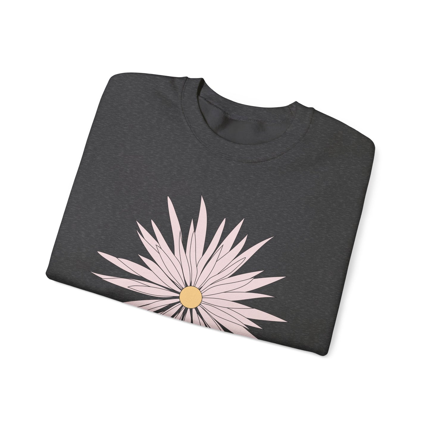 Daisy Bloom Crewneck Sweatshirt — Simple Floral Graphic Pullover