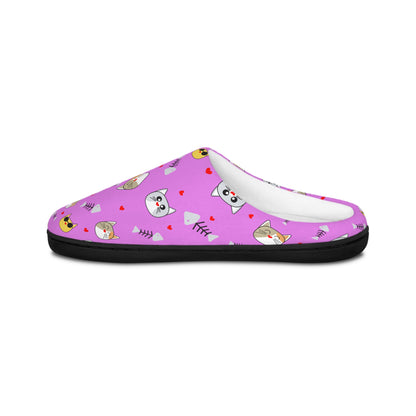 Pink Cute Cat & Emoji Women's Indoor Slippers — Cozy Lounge Shoes