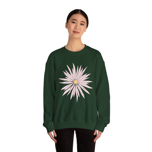 Daisy Bloom Crewneck Sweatshirt — Simple Floral Graphic Pullover