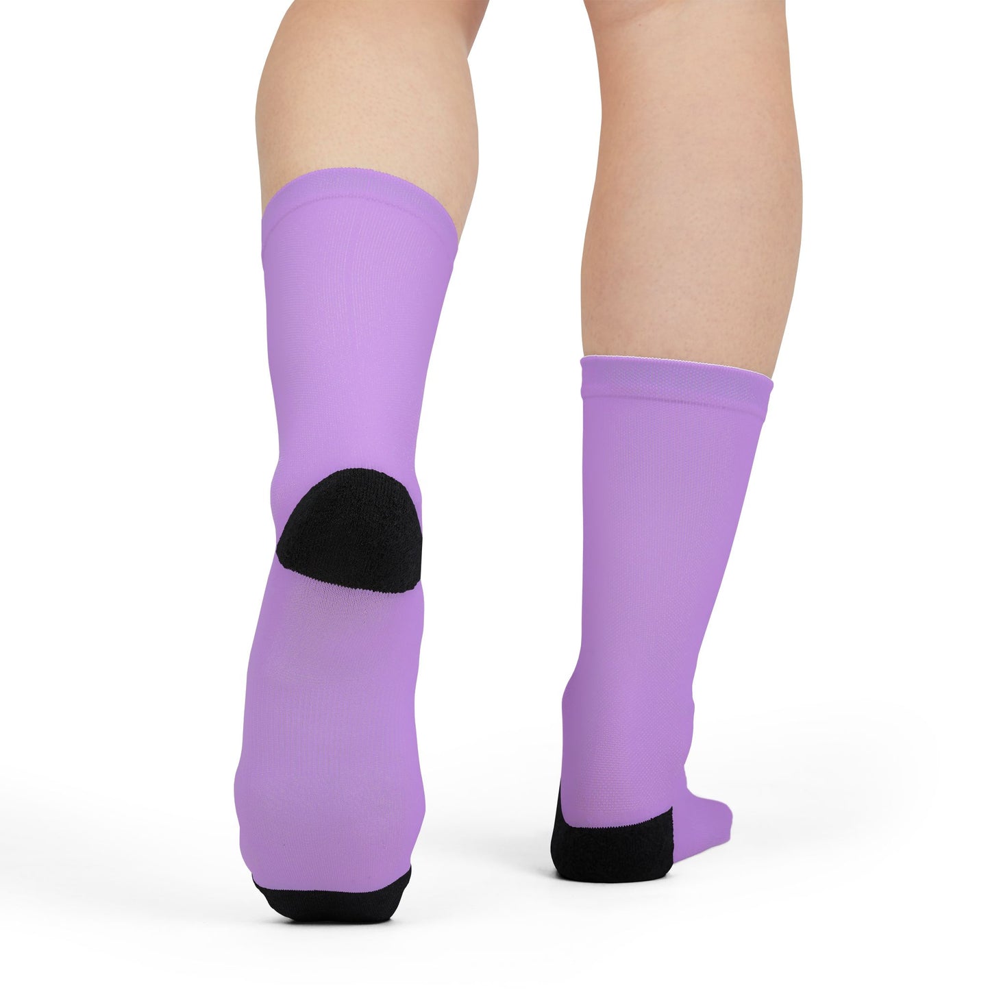Purple Kawaii Cat & Snack Pattern Crew Socks