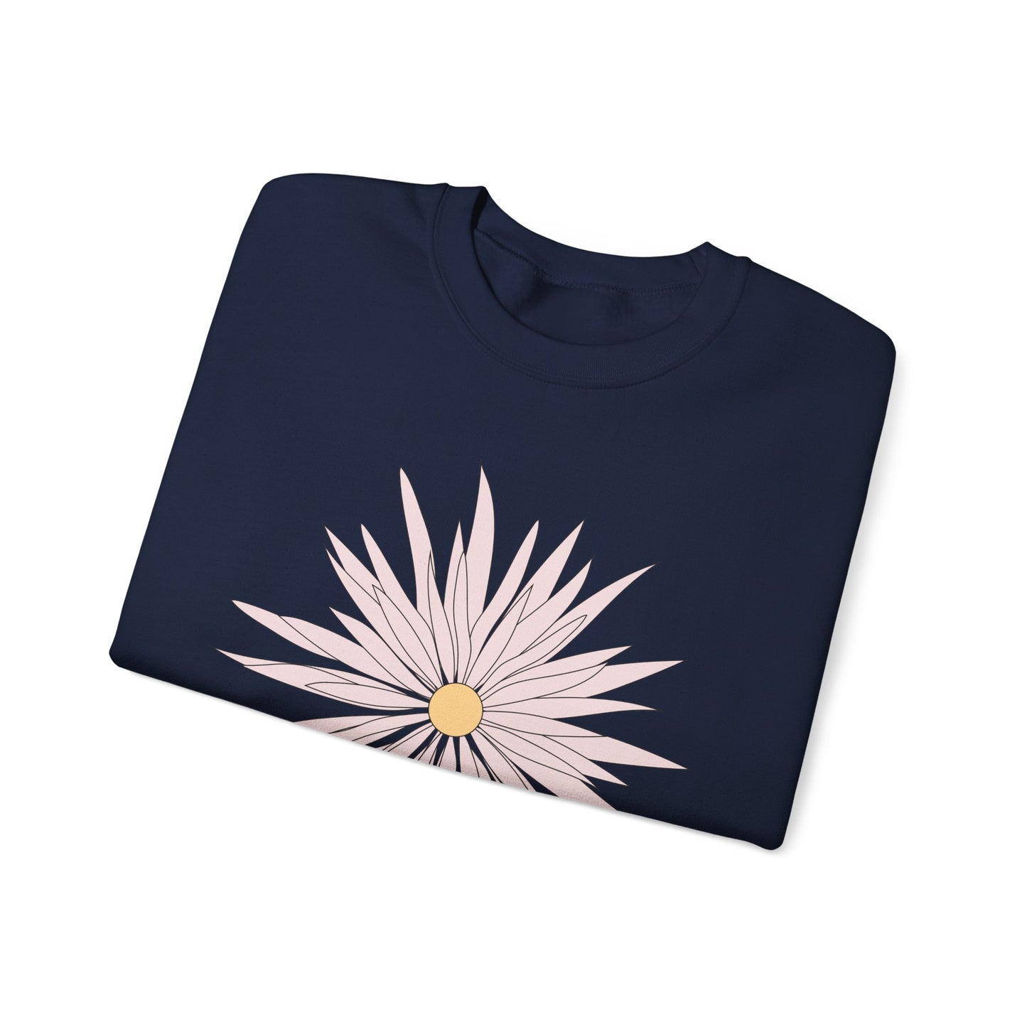 Daisy Bloom Crewneck Sweatshirt — Simple Floral Graphic Pullover