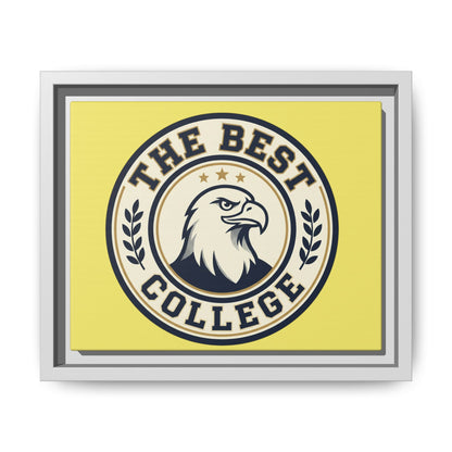 Framed Canvas Wall Art - "The Best College" Eagle Emblem