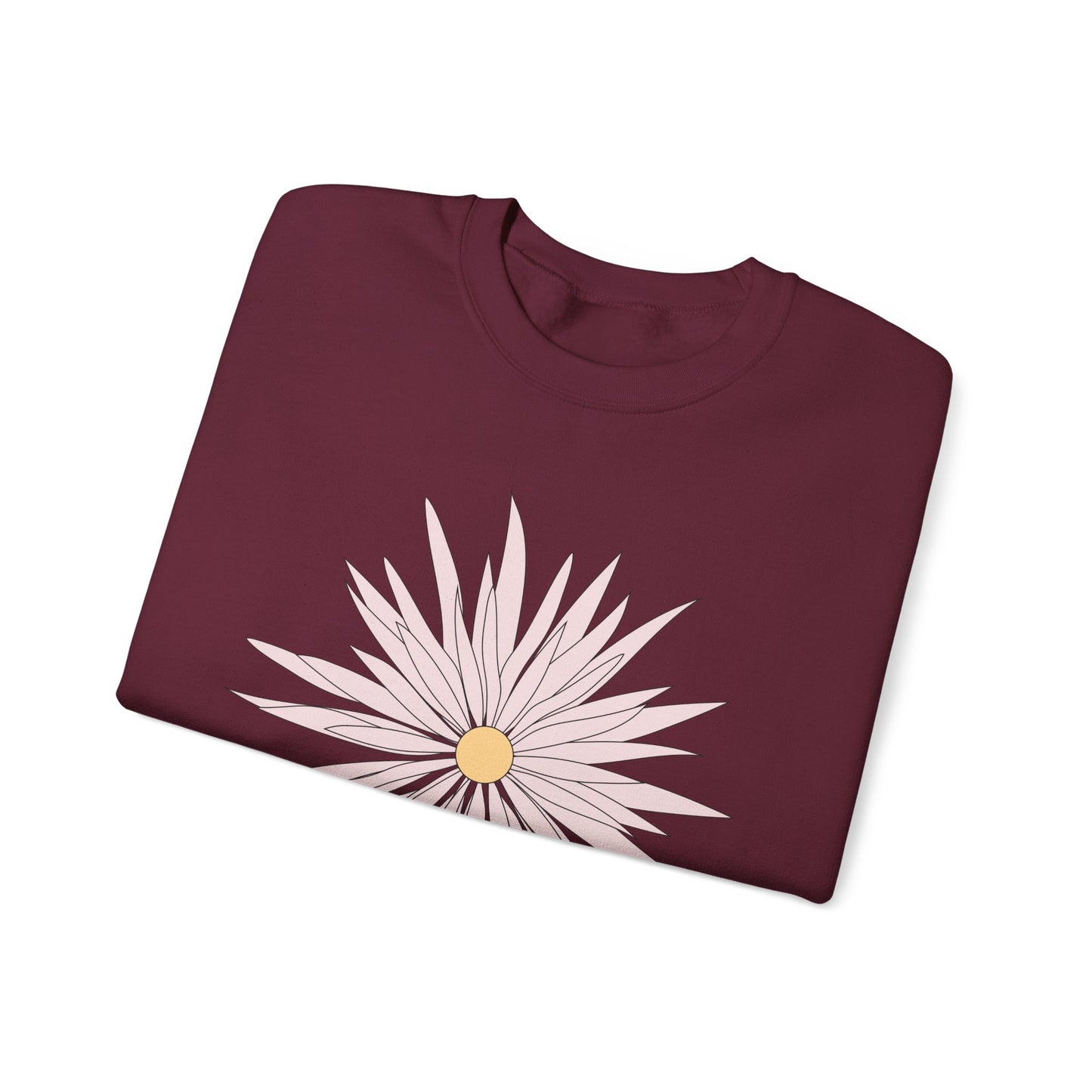 Daisy Bloom Crewneck Sweatshirt — Simple Floral Graphic Pullover