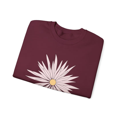 Daisy Bloom Crewneck Sweatshirt — Simple Floral Graphic Pullover