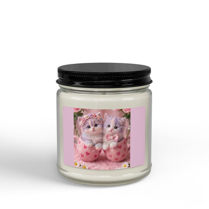 Kawaii Kitten Soy Candle — Scented Amber Jar (4oz & 9oz)
