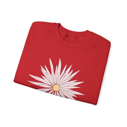 Daisy Bloom Crewneck Sweatshirt — Simple Floral Graphic Pullover