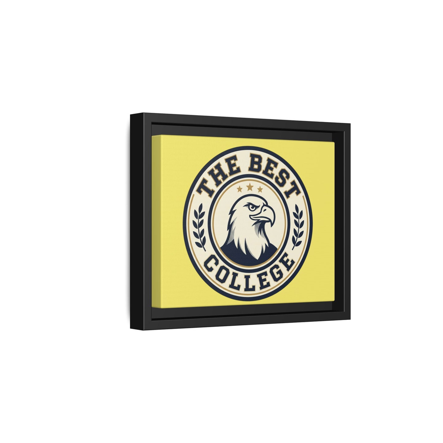 Framed Canvas Wall Art - "The Best College" Eagle Emblem