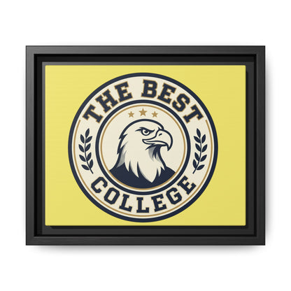 Framed Canvas Wall Art - "The Best College" Eagle Emblem