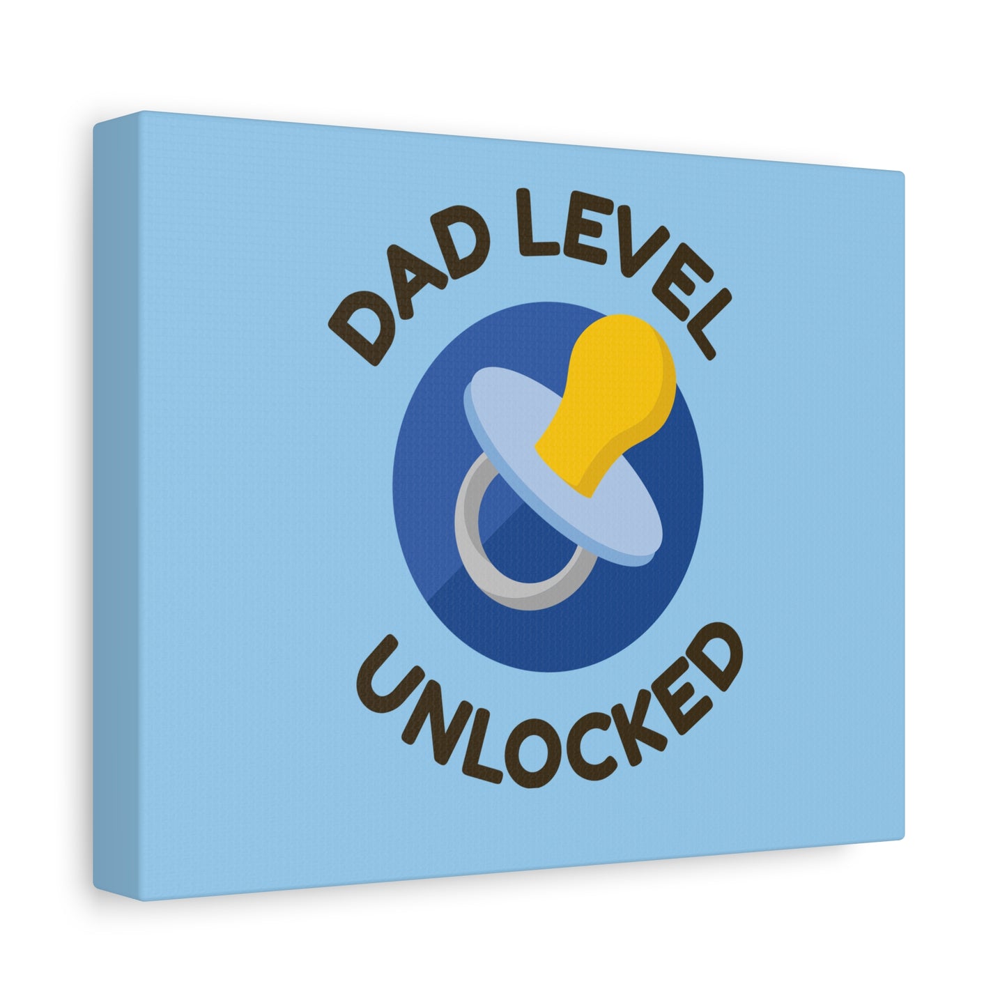 Canvas Wall Art - "Dad Level Unlocked" New Dad Pacifier Print