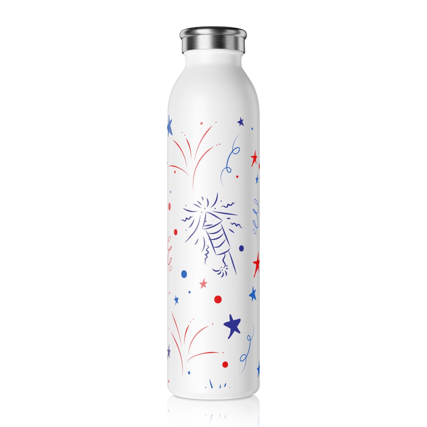 Slim Water Bottle — Patriotic Fireworks Stainless Steel Bottle