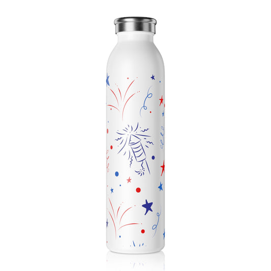 Slim Water Bottle — Patriotic Fireworks Stainless Steel Bottle