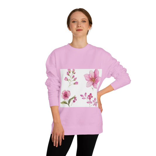 Floral Watercolor Sweatshirt – Pink Blossom Crewneck
