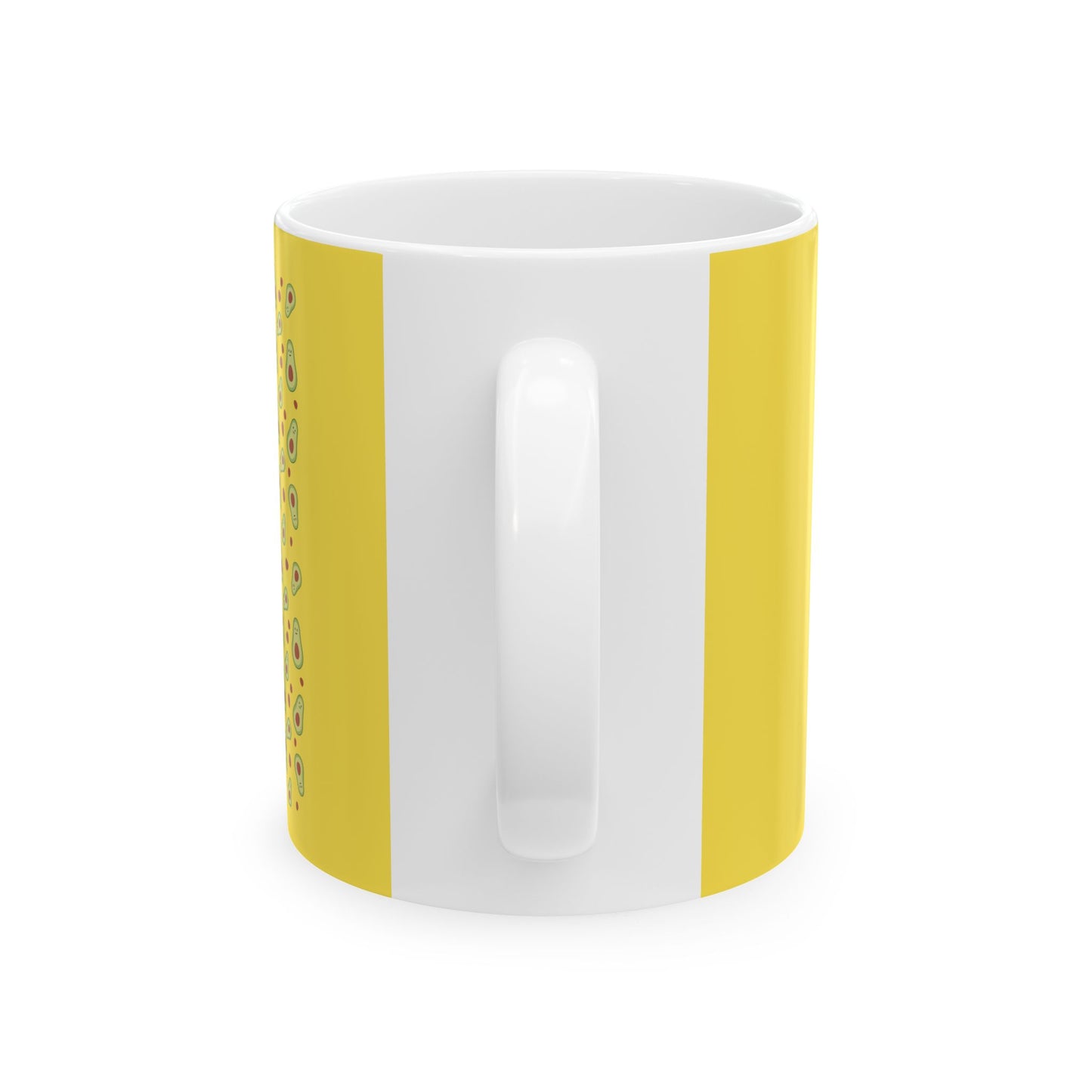 Cute Avocado Vegan Mug – Yellow Ceramic Coffee Cup (11oz/15oz)