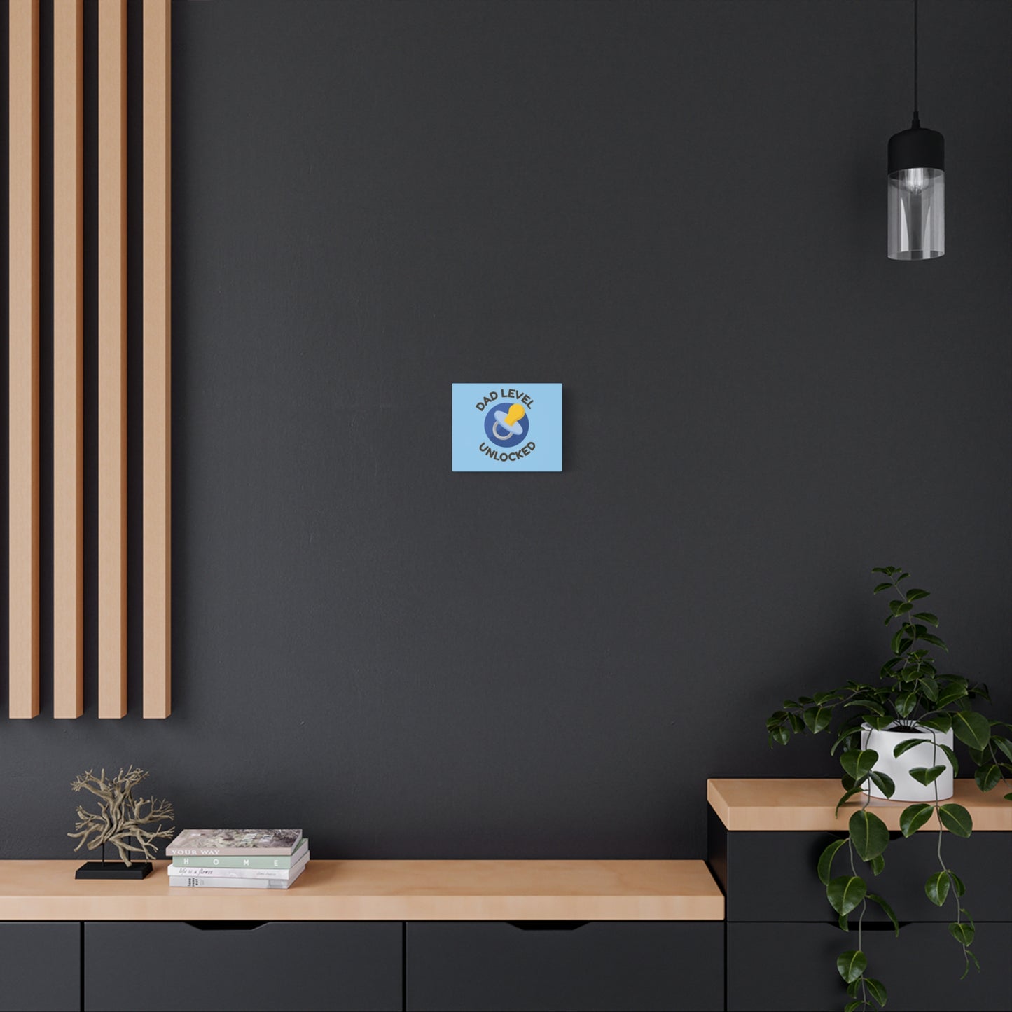 Canvas Wall Art - "Dad Level Unlocked" New Dad Pacifier Print