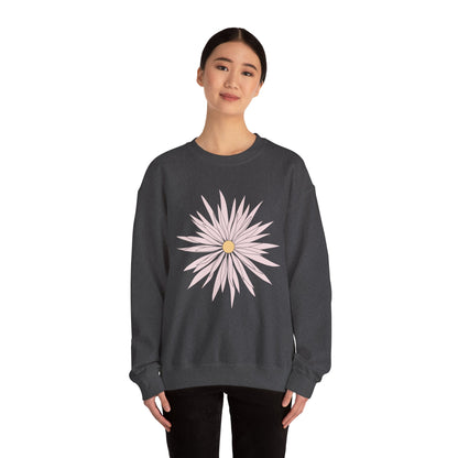 Daisy Bloom Crewneck Sweatshirt — Simple Floral Graphic Pullover