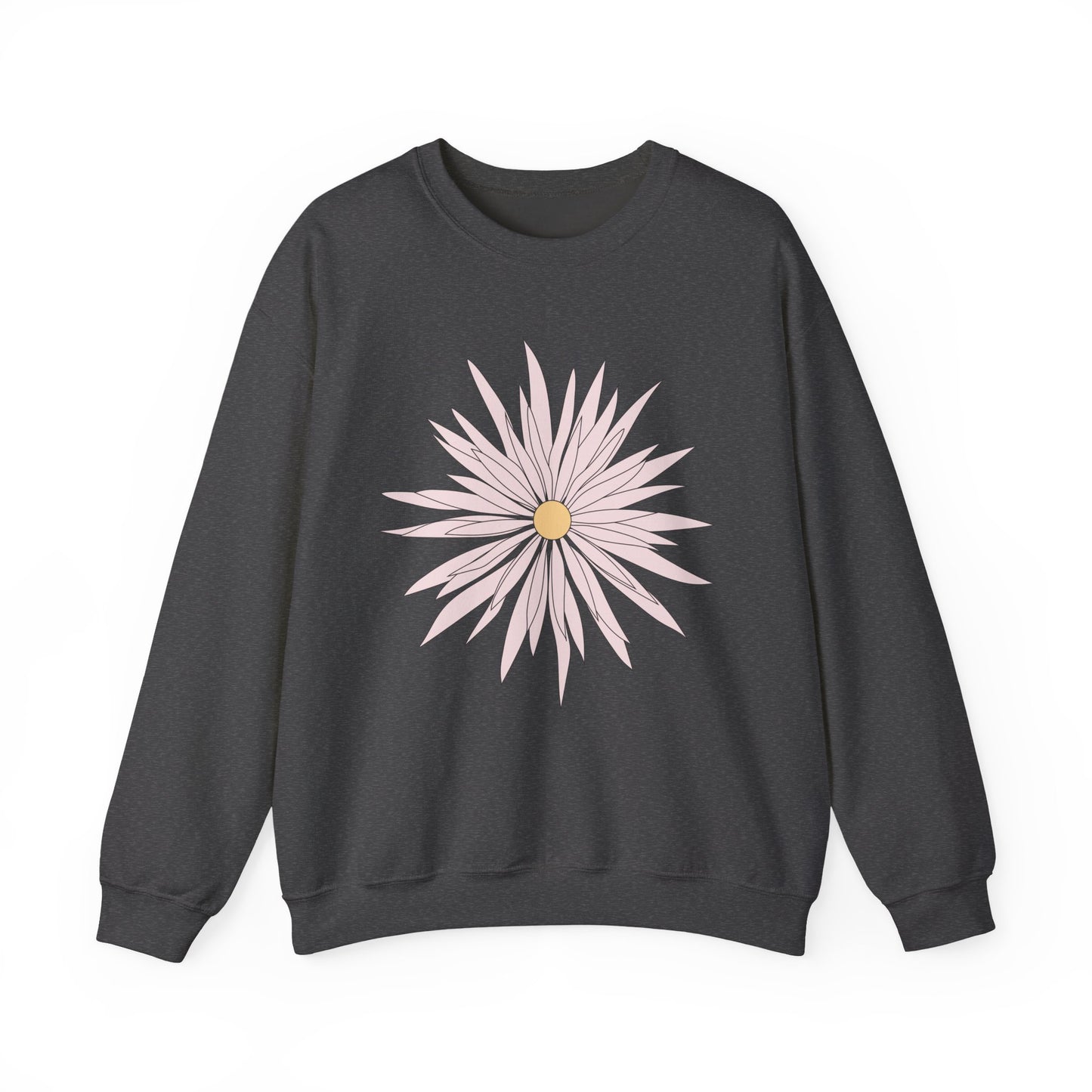 Daisy Bloom Crewneck Sweatshirt — Simple Floral Graphic Pullover