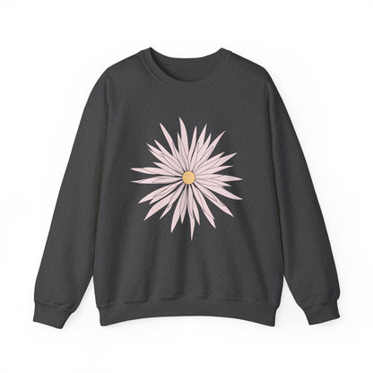 Daisy Bloom Crewneck Sweatshirt — Simple Floral Graphic Pullover