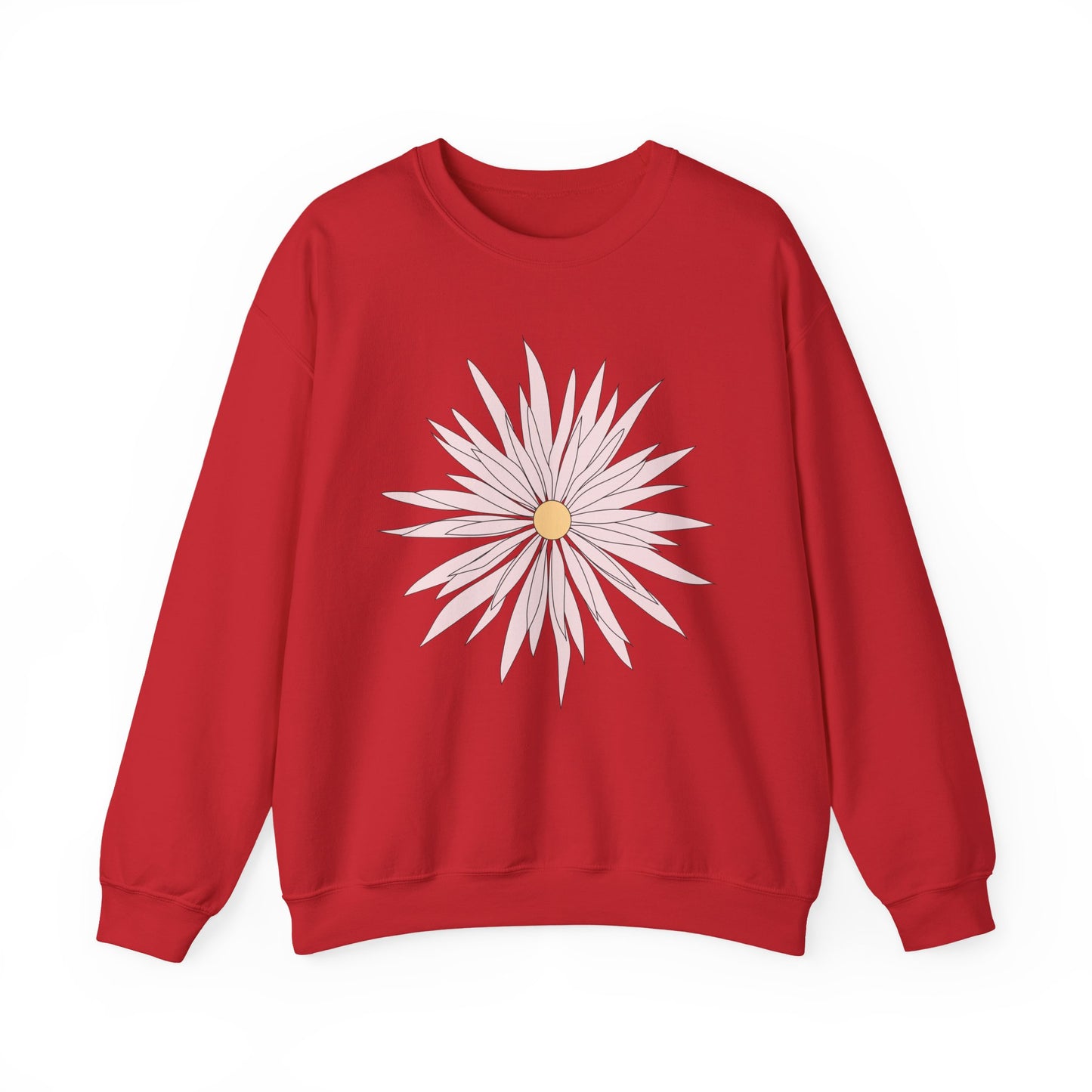 Daisy Bloom Crewneck Sweatshirt — Simple Floral Graphic Pullover