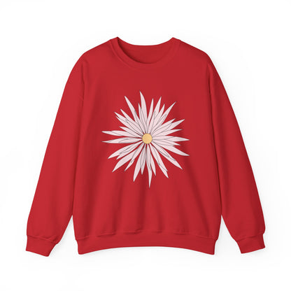Daisy Bloom Crewneck Sweatshirt — Simple Floral Graphic Pullover