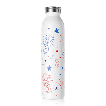Slim Water Bottle — Patriotic Fireworks Stainless Steel Bottle