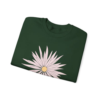 Daisy Bloom Crewneck Sweatshirt — Simple Floral Graphic Pullover