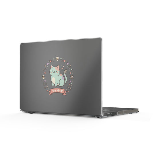 Clear MacBook Case — Cute Pastel Cat "You Meow" Design