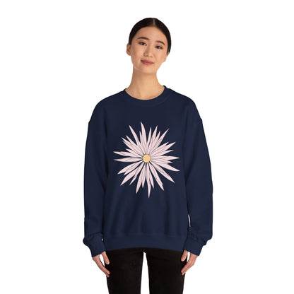 Daisy Bloom Crewneck Sweatshirt — Simple Floral Graphic Pullover
