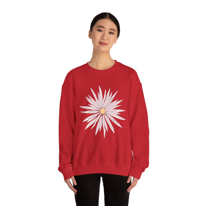 Daisy Bloom Crewneck Sweatshirt — Simple Floral Graphic Pullover