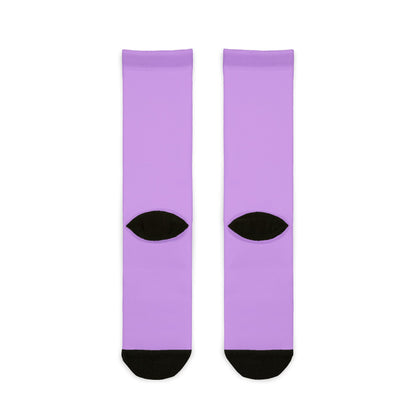 Purple Kawaii Cat & Snack Pattern Crew Socks