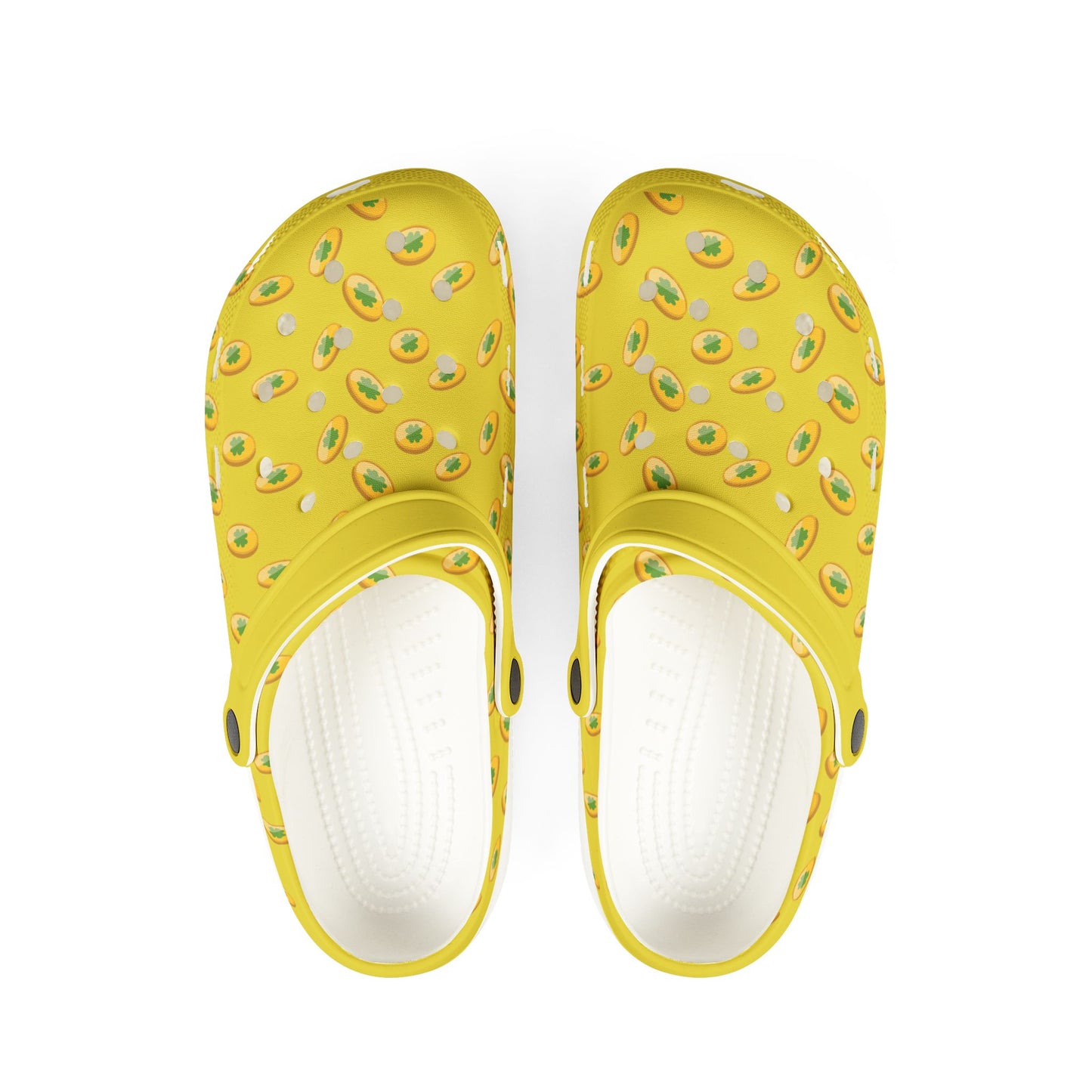 Avocado Print Yellow EVA Clogs — Lightweight Foam Garden Shoes