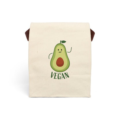 Vegan Avocado Canvas Lunch Bag with Strap