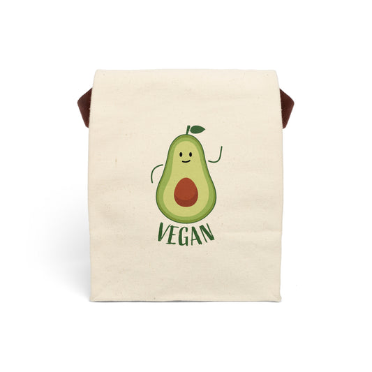 Vegan Avocado Canvas Lunch Bag with Strap