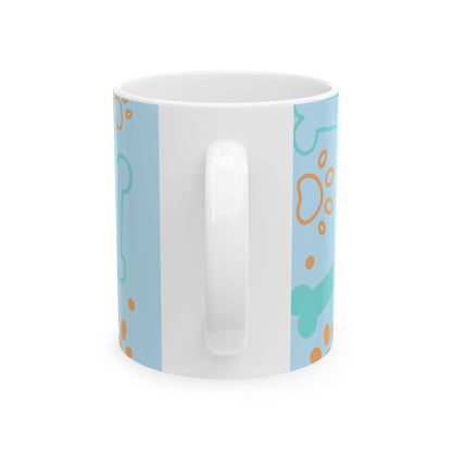 Cute Dog Mug – Blue  Ceramic Coffee Cup (11oz/15oz)