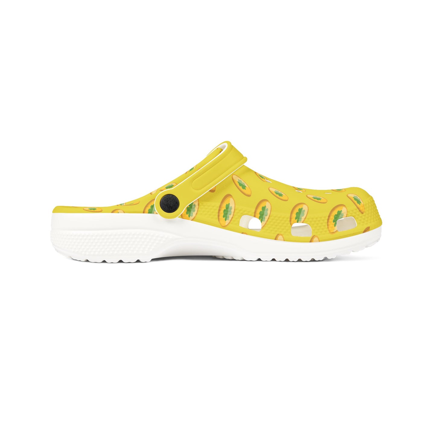 Avocado Print Yellow EVA Clogs — Lightweight Foam Garden Shoes