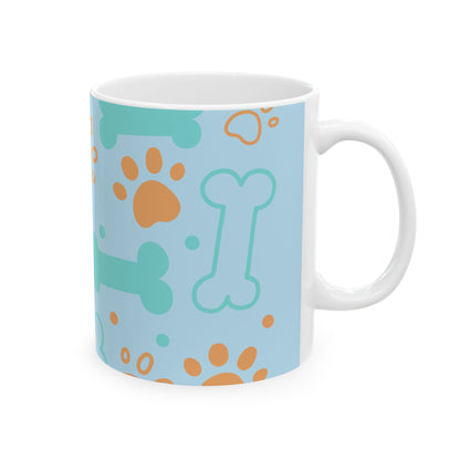 Cute Dog Mug – Blue  Ceramic Coffee Cup (11oz/15oz)