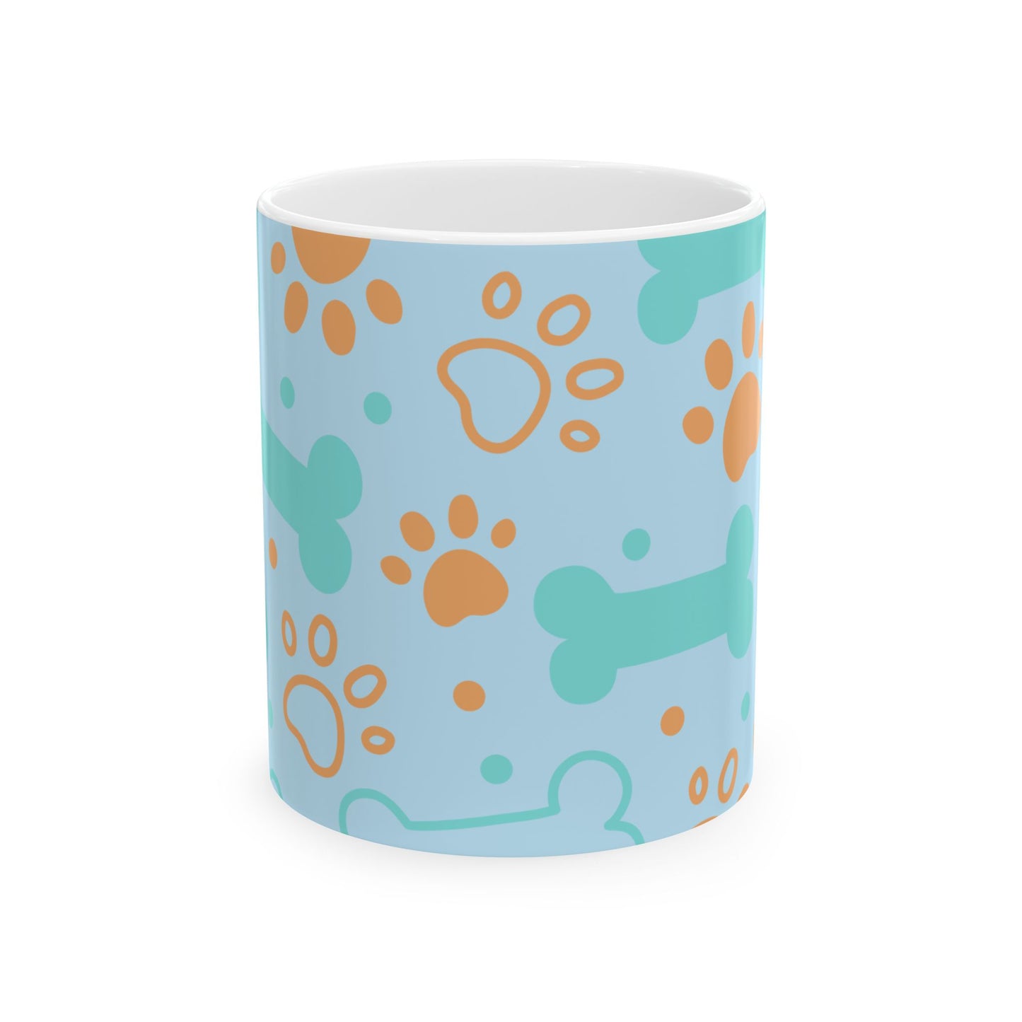 Cute Dog Mug – Blue  Ceramic Coffee Cup (11oz/15oz)