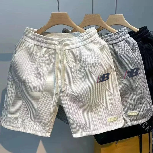 New trendy unisex summer casual printed shorts, hip-hop style sports running five quarter shorts, jacquard comfortable shorts