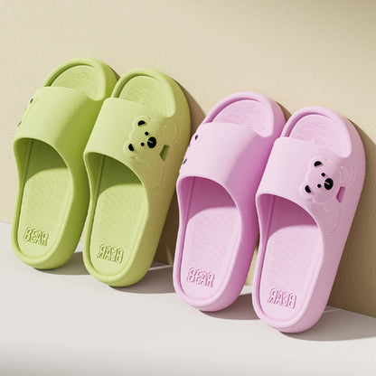Cute Cartoon Bear Slippers Women Lightweight Eva Soft Sole Platform Slides Woman Comfortable Non Slip Home Slippers Shoes
