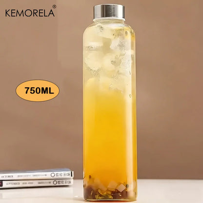 Glass Sports Water Bottle with Lid Leak-Proof And Heat-Resistant 500/750/1000ML