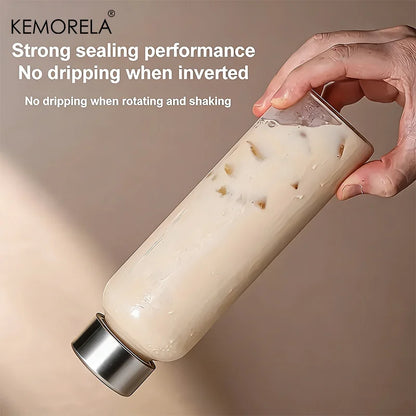 Glass Sports Water Bottle with Lid Leak-Proof And Heat-Resistant 500/750/1000ML