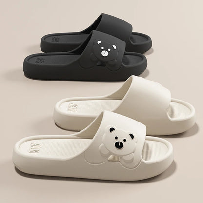 Cute Cartoon Bear Slippers Women Lightweight Eva Soft Sole Platform Slides Woman Comfortable Non Slip Home Slippers Shoes