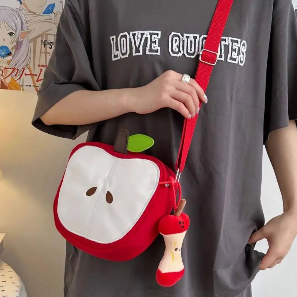 Small Message Bag Fruits Shape Crossbody Bag Harajuku Solid Color Funny Shoulder Bag Pear Casual Mobile Phone Pack Daily