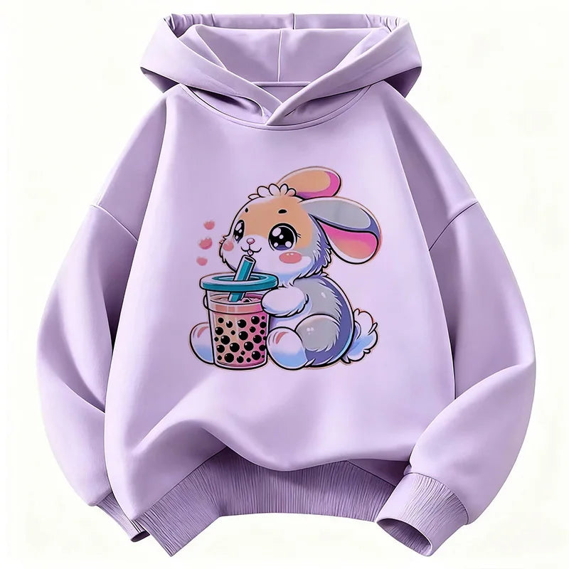 Cute Rabbit Graphic Hoodie Kids Children's Sweatshirt Hoody for Boys Girls Casual Hoodies Clothes