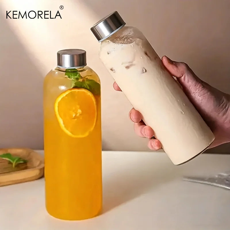 Glass Sports Water Bottle with Lid Leak-Proof And Heat-Resistant 500/750/1000ML
