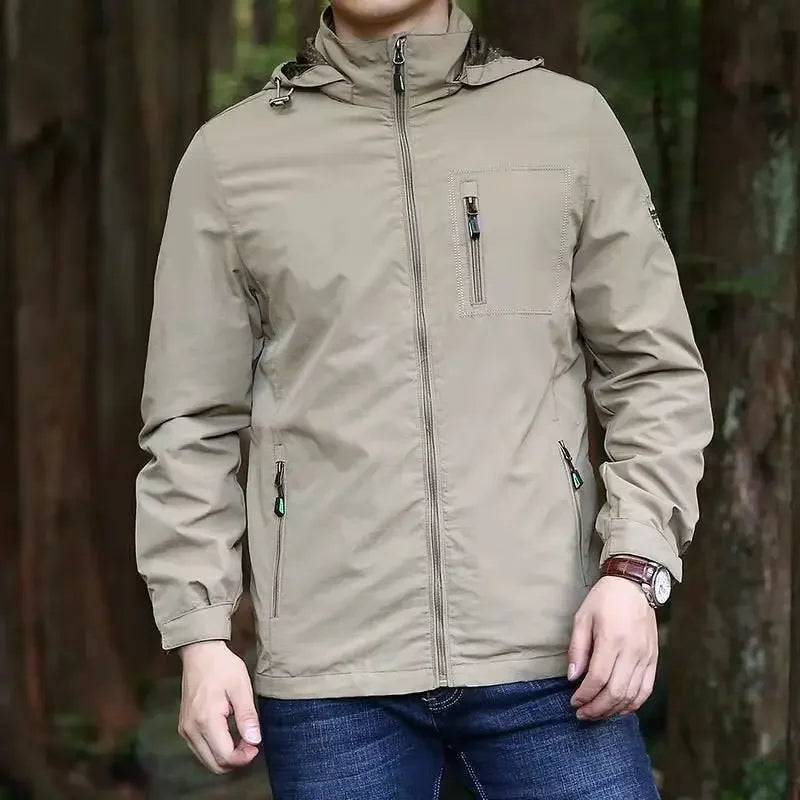 2026 Men Outdoor  Hiking Jackets Spring Autumn Thin Casual Jackets New Men Hooded Mesh Coats Quality Male Fit Windbreaker